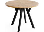 ESSTISCH Vero rund ausziehbar verlängerbar, Eiche Braun 100-200/100/77 cm