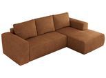 ECKSOFA TRENTINO L Orange Stukture - Rechts