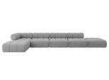 ECKSOFA modulares Sofa Kerru-L3 - 475x190x70 cm Hellgrau Velours