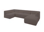WOHNLANDSCHAFT Ottomane Rechts MOVO-L 345x180x78 cm Braun Bouclé