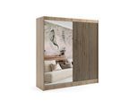 KLEIDERSCHRANK VILAN mit Spiegel - 200 cm - Sonoma Eiche|Eiche Wotan