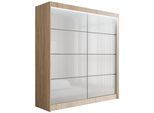 KLEIDERSCHRANK PEKA III mit LED - 200 cm - Sonoma Eiche|Weiß