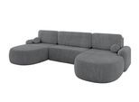 WOHNLANDSCHAFT mit Schlaffunktion und Bettkasten LIRA-U - 335x172x89 Dunkelgrau