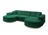 WOHNLANDSCHAFT MARI-U1-v1 - 303x171x83 cm Grün Velours