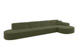 ECKSOFA Ottomane Rechts MARI-L3 - 413x171x79 cm Grün Bouclé