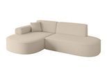 ECKSOFA Ottomane Links MARI-L1 - 243x171x79 cm Dunkelbeige Bouclé
