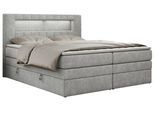 BOXSPRINGBETT GOLD-5 KING LED 160/200 Hellgrau Struktur - H3