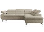 ECKSOFA PABLO L Beige Struktur - Rechts Seite mit Visco Topper