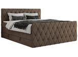 BOXSPRINGBETT MIREN KING DUO 140/200 Braun Velvet - H3