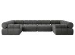 WOHNLANDSCHAFT modulares Sofa Birno-U2 - 380x190x70 cm Dunkelgrau Velours