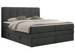BOXSPRINGBETT LUKA KING 140/200 Dunkelgrau Struktur - H3