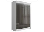 KLEIDERSCHRANK PEKA mit LED - 120 cm - Weiß|Grau