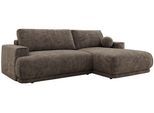 ECKSCHLAFSOFA RINA L Braun Schenille grob gewebt - rechts