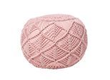 POUF rosa im Makramee-Stil, 40/40/35 cm