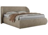 POLSTERBETT CAELA CLASSIC 140/200 - Dunkelbeige Strukture - Schaum-Matratze