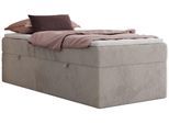 BOXBETT ZERO 90/200 - Hellgrau Plüsch - H3 - Topper T25