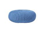 STRICK-POUF blau, Bodenkissen rund 70/70/23 cm