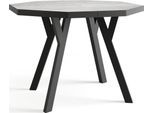 ESSTISCH Desmond achteckiger ausziehbarer, Grauer Beton 100-150/100/76 cm