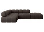 ECKSOFA modulares Sofa Favio-L1 - 285x190x70 cm Braun Velours