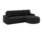 ECKSOFA mit Schlaffunktion und Bettkasten LIRA-L - 264x172x89 Schwarz