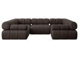 WOHNLANDSCHAFT modulares Sofa Birno-U1 - 285x190x70 cm Braun Velours