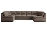 WOHNLANDSCHAFT MORBIDO U Braun Velvet