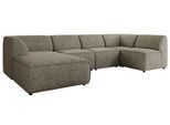 WOHNLANDSCHAFT MODARO U 5M - Grau Struktur - Links