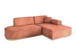 ECKSOFA Ottomane Rechts IREA-L1 - 232x165x80 cm Apricot