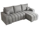 ECKSOFA KIRASSO L Hellgrau Velvet