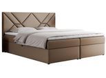 BOXBETT NEOMI 140/200 - Braun Kunstleder - H3 - Topper T25