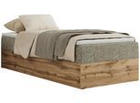 BOXBETT WOOD ZERO 90/200 - Grau Struktur - H4 - Topper Visco