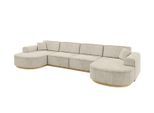 WOHNLANDSCHAFT MARI-U2-v2 - 388x171x83 cm Ecru Velours