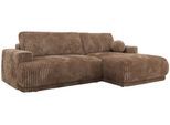 ECKSCHLAFSOFA RINA L Braun Cord - rechts
