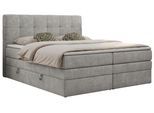 BOXSPRINGBETT LUKA KING 160/200 Hellgrau Struktur - H3