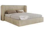 POLSTERBETT EMORA CLASSIC 140/200 - Beige Velvet - Schaum-Matratze