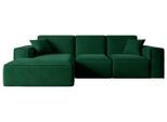 ECKSOFA Ottomane Links SERRA-L - 266x169x80 cm Grün Velours