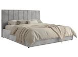 POLSTERBETT TENARDO CLASSIC 160/200 - Hellgrau Velvet - mit Pocket-Matratze