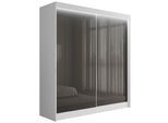 KLEIDERSCHRANK PEKA mit LED - 200 cm - Weiß|Grau