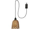 Dekolicht "Außendekoration Twine", braun, B:15cm H:15cm L:15cm T:15cm Ø:15cm, PARFORCE TRADITIONAL HUNTING, Leuchten, Rattan-Optik in PE-Material, warmweißes Filament-Licht, 6/18-h-Timer