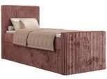 BOXBETT TILIANO DUO 90/200 - Rosa Cord - H4 - Topper Visco - Links Seite