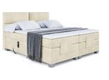 BOXSPRINGBETT elektrisch verstellbar mit 2 Matratzen H4/Taschenfederung MAYA EL 200 x 200 Beige