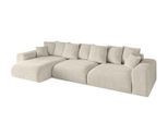 ECKSOFA Ottomane links ESKAR-L 364x176x84 Cappuccino Velours