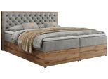 BOXBETT ALBERO 3 - 180/200 Hellgrau Struktur - H4