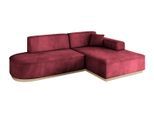 ECKSOFA Ottomane Rechts IREA-L1 - 232x165x80 cm Bordeauxrot