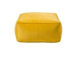 SITZPOUF senfgelb mit Samt-Bezug, 60/60/27 cm