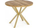 ESSTISCH Flora runder ausziehbarer, Craft Eiche 100-180/100/76 cm