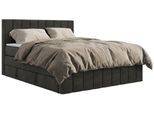 BOXSPRINGBETT ALVER KING DUO 200/200 - Dunkelgrau Velvet - H3