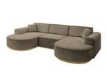 WOHNLANDSCHAFT MARI-U1-v2 - 303x171x83 cm Dunkelbraun Velours