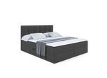 BOXBETT mit Matratze H4 und Lattenrost - MARCE - 180x200 - H4 - Dunkelgrau