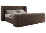 POLSTERBETT EMORA CLASSIC DUO 180/200 - Braun Velvet - Schaum-Matratze